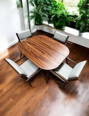 Comedor Ansoal para 4 personas de madera de parota