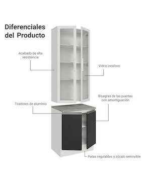 Vitrina armable Glamy Madesa de aglomerado