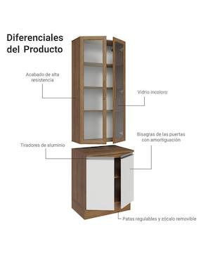 Vitrina armable Glamy Madesa de aglomerado