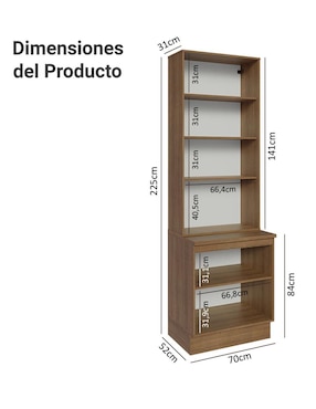 Vitrina armable Glamy Madesa de aglomerado