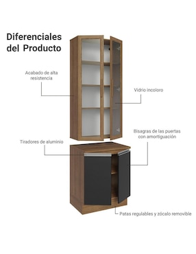 Vitrina armable Glamy Madesa de aglomerado