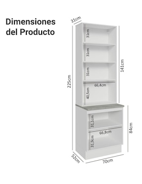 Vitrina armable Glamy Madesa de aglomerado