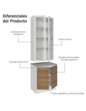 Vitrina armable Glamy Madesa de aglomerado