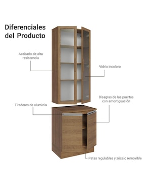 Vitrina armable Glamy Madesa de aglomerado