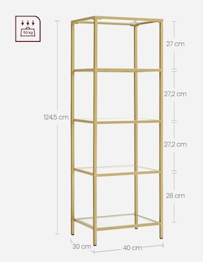 Librero Baris Songmics Home de vidrio