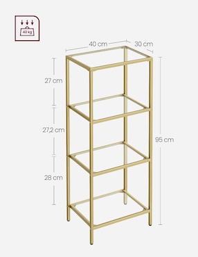 Librero armable Baris Songmics Home de vidrio