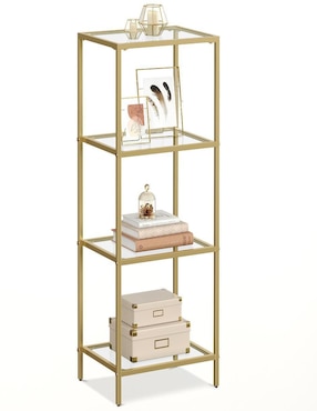 Librero armable Baris Songmics Home de vidrio