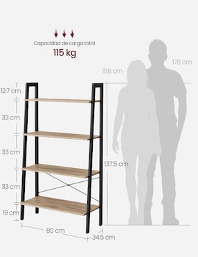 Librero armable Barnet Songmics Home de madera