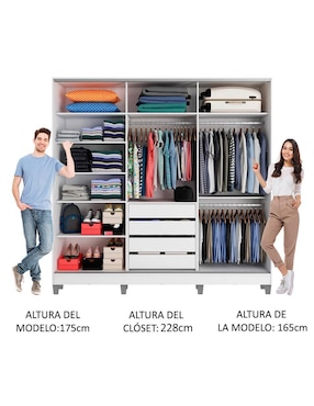 Ropero armable Madesa Royale 11639B1E1BCP de aglomerado