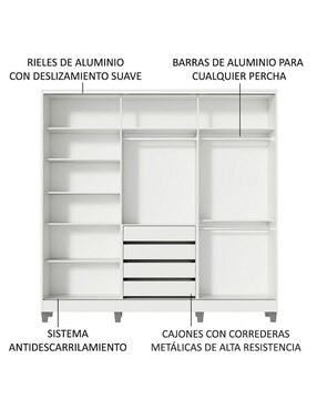 Ropero armable Madesa Royale 11639B1E1BCP de aglomerado