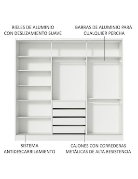 Ropero armable Madesa Royale 11639B2E1B de aglomerado