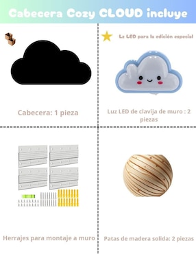 Cama infantil nube Cozy cloud Wall Furniture Paneling