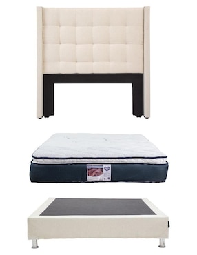 Set recámara Dicasa Titan box Mónaco de madera pino