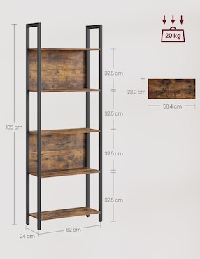 Librero armable Bently Songmics Home de madera