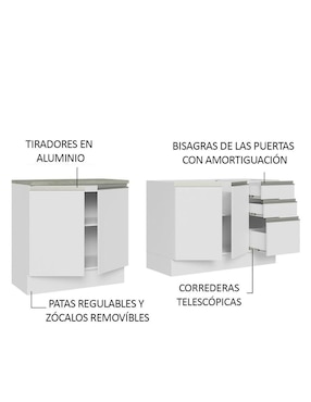 Gabinete armable Glamy Madesa de MDP