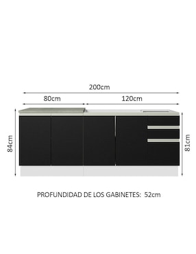 Gabinete armable Glamy Madesa de MDP