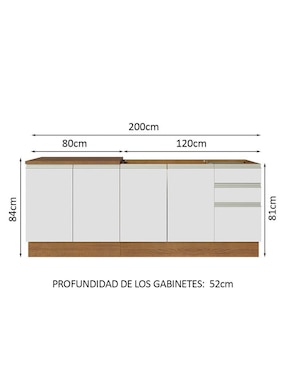 Gabinete armable Glamy Madesa de MDP