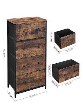 Cómoda Bellah Songmics Home de mdf y madera