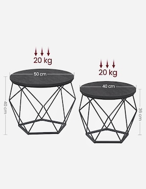 Mesa auxiliar armable Gretha Songmics Home
