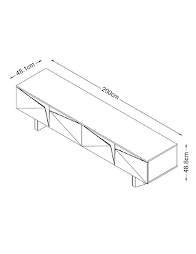 Mueble de tv Vettel Adwin de chapa madera