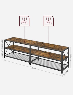 Mueble de TV armable Dailen Songmics Home de metal y madera