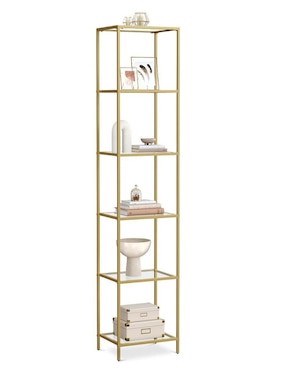 Librero armable Baris Songmics Home de vidrio