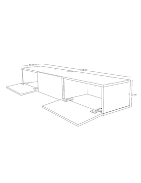 Mueble flotante para TV armable Hogare de melamina