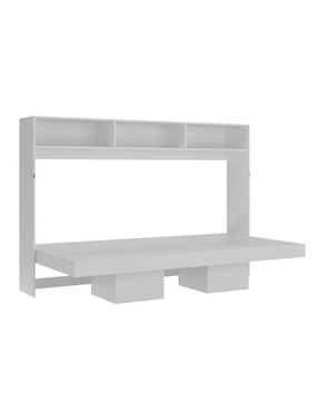 Cama abatible con repisas Amanta de MDF individual