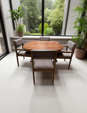 Comedor Ansoal para 4 personas de madera de parota
