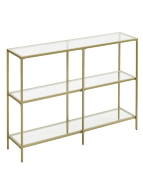 Mesa armable Baris Songmics Home de metal y vidrio