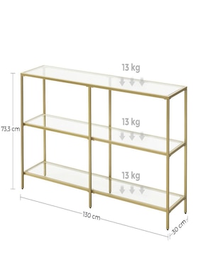 Mesa armable Baris Songmics Home de metal y vidrio