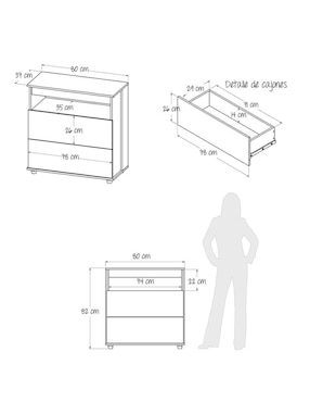 Cajonera armable Maderkit de aglomerado