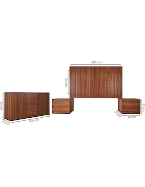 Set recámara Sochic Amarella de chapa madera