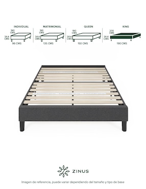 Base para cama armable Curtis Zinus de chapa madera