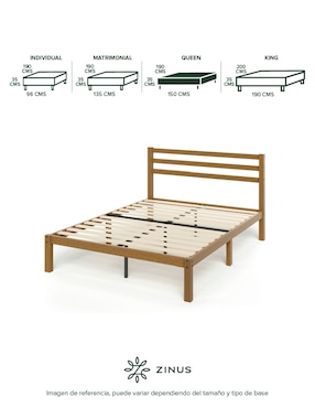 Base para cama armable Leah Zinus de madera
