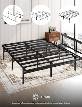 Base para cama armable Justin Zinus de acero inoxidable