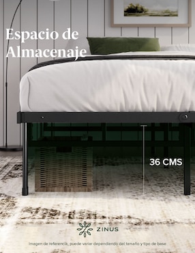 Base para cama armable Justin Zinus de acero inoxidable