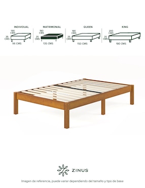 Base para cama armable Ellie Zinus de madera