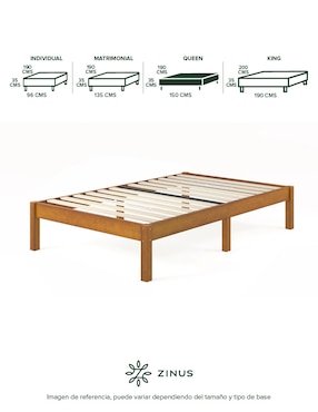 Base para cama armable Ellie Zinus de madera