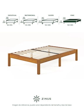 Base para cama armable Ellie Zinus de madera