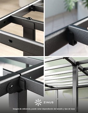 Base para cama armable Rumi Zinus de acero inoxidable