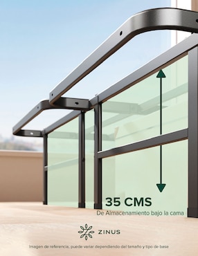 Base para cama armable Rumi Zinus de acero inoxidable
