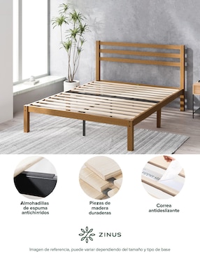 Base para cama armable Leah Zinus de madera