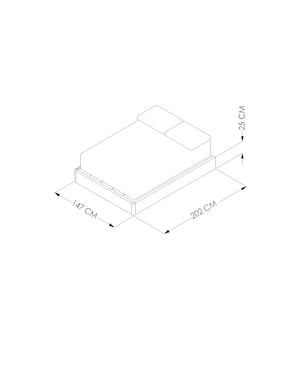 Base para cama armable Nusa Haus de madera álamo matrimonial