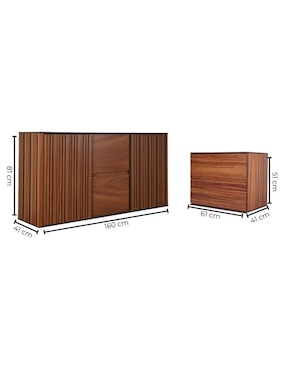 Set recámara Sochic Amarella de chapa madera