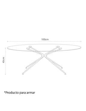 Mesa de centro armable Everett Cantia de vidrio