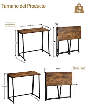 Escritorio armable Ascoli Vintage Home Make de aglomerado