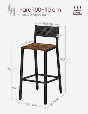 Juego de bancos Delon Songmics Home de acero