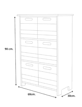 Cajonera Hogare de madera pino