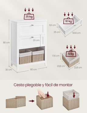 Gabinete armable Helan Songmics Home de MDF